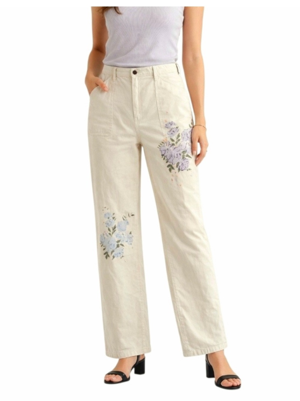 Lauren Ralph Lauren Floral Wide Leg Carpenter Jeans